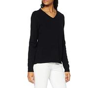 Vila Clothes Viril L/s V-Neck Knit Top-Noos, suéter Mujer, Negro (Black), 38 (Talla del Fabricante: Medium)