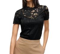 Vila Clothes Vistasia S/s Lace Top - Noos, Camiseta sin Mangas Mujer, Negro (Black Black), 42 (Talla del Fabricante: Large)