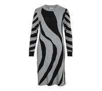 Vila Crewneck Knit Midi Dress Vitif Noos-Vestido de Punto con Cuello Redondo, Color Gris, S Mujeres