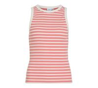 VILA Damen Tanktop Rayas sin mangas Cuello redondo Casual Verano