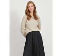 VILA Jersey con cuello redondo de punto fino. Color Crudo