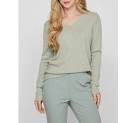 Vila Noos 14042769 VIRIL V-Neck L/S Knit Top - Noos 14042769, Verde petróleo/Detalle: Mezcla, XL