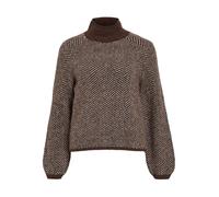 Vila Vilory High Neck L/S Knit Top-Noos Suéter pulóver, Café Bean/Patrón: Eggnog Melange, XXL para Mujer