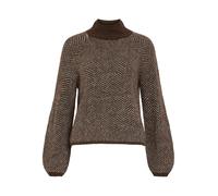 VILA Jersey 'Vilory' marrón oscuro / blanco S marrón oscuro / blanco