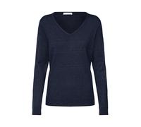 VILA Jersey con cuello de pico de punto fino. Color Azul Oscuro