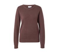 VILA Jersey con cuello redondo de punto fino. Color chocolate