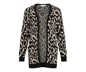 Vila Knit Vitif Open L/S Noos-Cárdigan de Punto, Negro (Black Beauty), L para Mujer