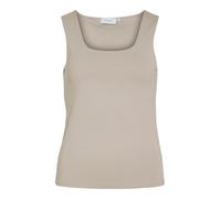 Vila U-Neck Tank Top-Noos Vikenza-Camiseta sin Mangas de Cuello Redondo S/L, Gris Plateado, M para Mujer