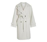Vila ndra L/S Coat/Su Abrigo Largo, Super Light Natural Melan, 44 para Mujer
