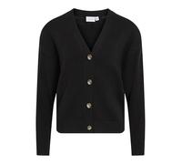 Vila Neck Knit Viril Noos-Cárdigan de Punto con Cuello en V, Negro, S para Mujer