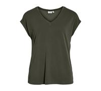 Vila Neck Vimodala-Cuello en V S/S Top-Noos, Forest Night, XL Mujeres