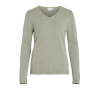 Vila Noos 14042769 VIRIL V-Neck L/S Knit Top - Noos 14042769, Verde petróleo/Detalle: Mezcla, L