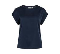 Vila Viellette S/S Satin Top/Su-Noos Camiseta, Azul Marino, 44 Mujeres