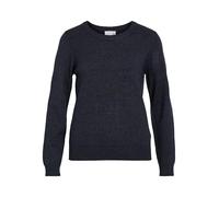 Vila NOS Mujer Viril L/s O-Neck Knit Top-Noos suéter Not Applicable, Azul (Total Eclipse Detail: Melange), Large