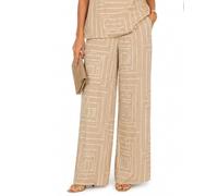 Vila Pantalón Frelli beige lunares wide para mujer 36