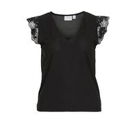 Vila S Vitrav C V-Neck Top/Ka, Negro, Mujeres