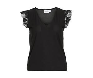 Vila S Vitrav C V-Neck Top/Ka, Negro, Mujeres