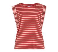 Vila S Viveriana O-Neck L Top, Aurora Red, Mujeres