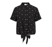 Vila Shirt/1 Viprisilla Print S/S Knot Camiseta/1, Negro (Black Beauty), 38 Mujeres