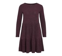 Vila Short Vielita L/S Corto Dress, borgoña, S Mujeres