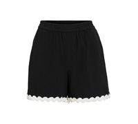 Vila Shorts Vimanda Wavy RW-Pantalones Cortos, Negro (Black Beauty), 40 para Mujer