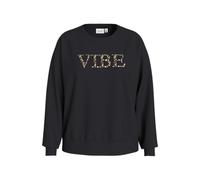 Vila Sweat Visiffi Love L/S Sudader/LC, Negro (Black Beauty), S para Mujer