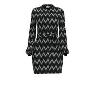 Vila Tie Belt Short Dress Visascha L/S Vestido Corto con cinturón de Corbata/ka, Negro, L Mujeres