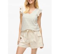 Vila Top de mujer con cuello pico. Beige 38