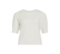 Vila Top de Punto para Mujer VIRIL Manga Corta, White Alyssum, L