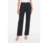 VILA Vaqueros corte regular, recto de talle alto. Color Denim Dark Blue