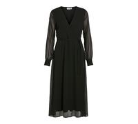 Vila Vifalia V-Neck L/S Midi Dress-Noos Vestido, Negro, 40 Mujeres