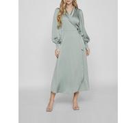 Vila Vestido largo satinado. Verde anticuario 40