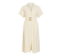 Vila Vestido Linnen Beige Camisero con Lino para Mujer 38