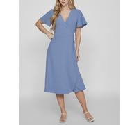 Vila Vestido midi cruzado. Turquesa 44/XXL