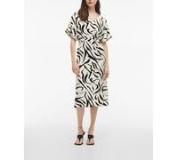 Vila Vestido midi estampado. Beige 34