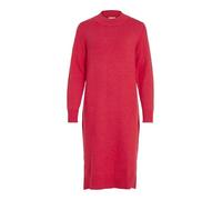 Vila Vestido Midi Mujer Manga Larga Cuello Redondo, Cereza Barbados