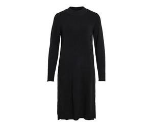 Vila Vestido Midi Mujer Manga Larga Cuello Redondo, Negro, XXL