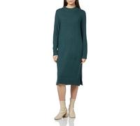Vila Vestido Midi Mujer Manga Larga Cuello Redondo, Verde, L