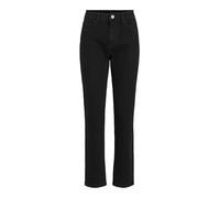 Vila Vialice RW Straight Jeans Blksol16-Noos, Black Denim, 40W / 32L Mujeres