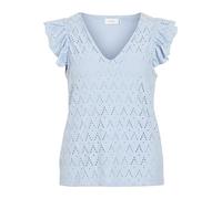 Vila Viamalina V-Neck C/S Top/PB, Color Azul, L Mujeres