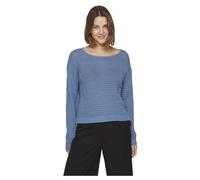 Vila Vibellisina Boatneck L/S Knit Top-Noos Suéter pulóver, Color Azul, XXL para Mujer