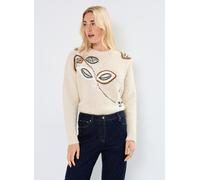 Vila VIBRIDA O-NECK L/S EMBROIDERY KNIT TOP S Beige