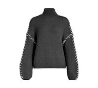 Vila Vichoca New L/S Knit Pullover Bolsa con asa Superior, Gris Oscuro, L para Mujer