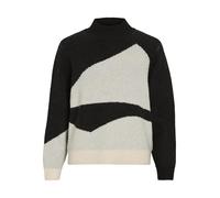 Vila Vicilia High Neck L/S Jaquard Top-Noos Bolsa con asa Superior, Negro 1, XL para Mujer