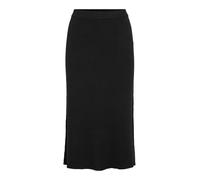 VILA VICOMFY A-Line Knit Skirt- Noos, Falda Midi Mujer, Black,