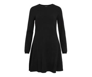 Vila Vicomfy A-Line - Vestido de Punto con Cuello Redondo, Negro, S