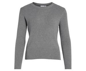 Vila Vicomfy O-Neck L/S Knit Top-Noos Jersey de Punto, Color Gris, XS para Mujer