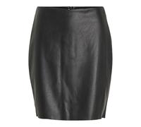 Vila Vidagmar HW PU Skirt-Noos Falda de Piel sintética, Negro, 38 para Mujer
