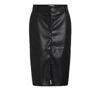Vila Vidagmar HW Midi Coated Skirt-Noos, Negro, 38 Mujer-Adulto