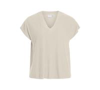 Vila Vidimita V-Neck S/S Top/R, Abedul, L Mujeres